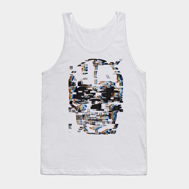Graphic skull with glitch effect Tank Top by Inch